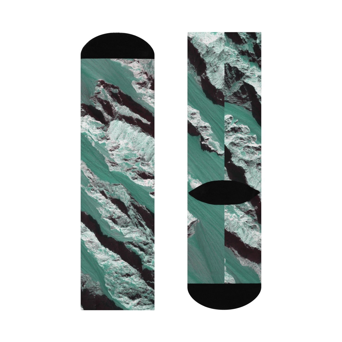 Cushioned Crew Socks | Mars Green Ridges
