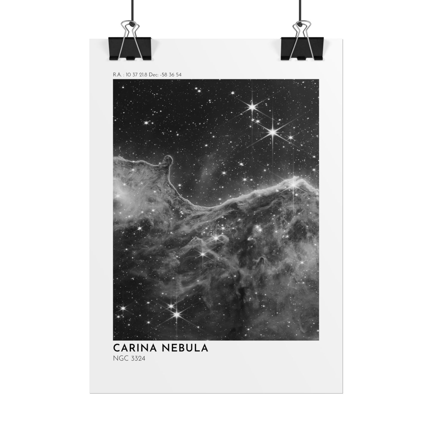 B/W Carina Nebula Rolled Poster