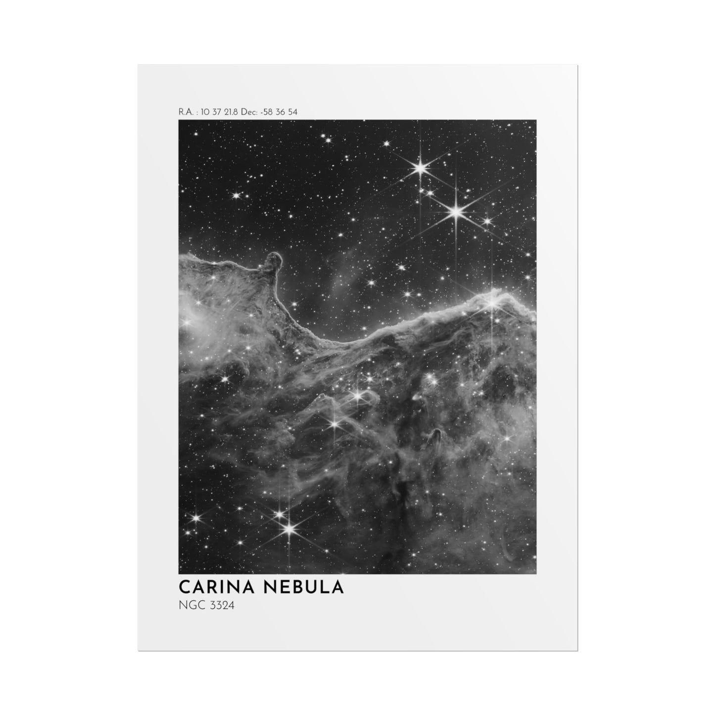B/W Carina Nebula Rolled Poster