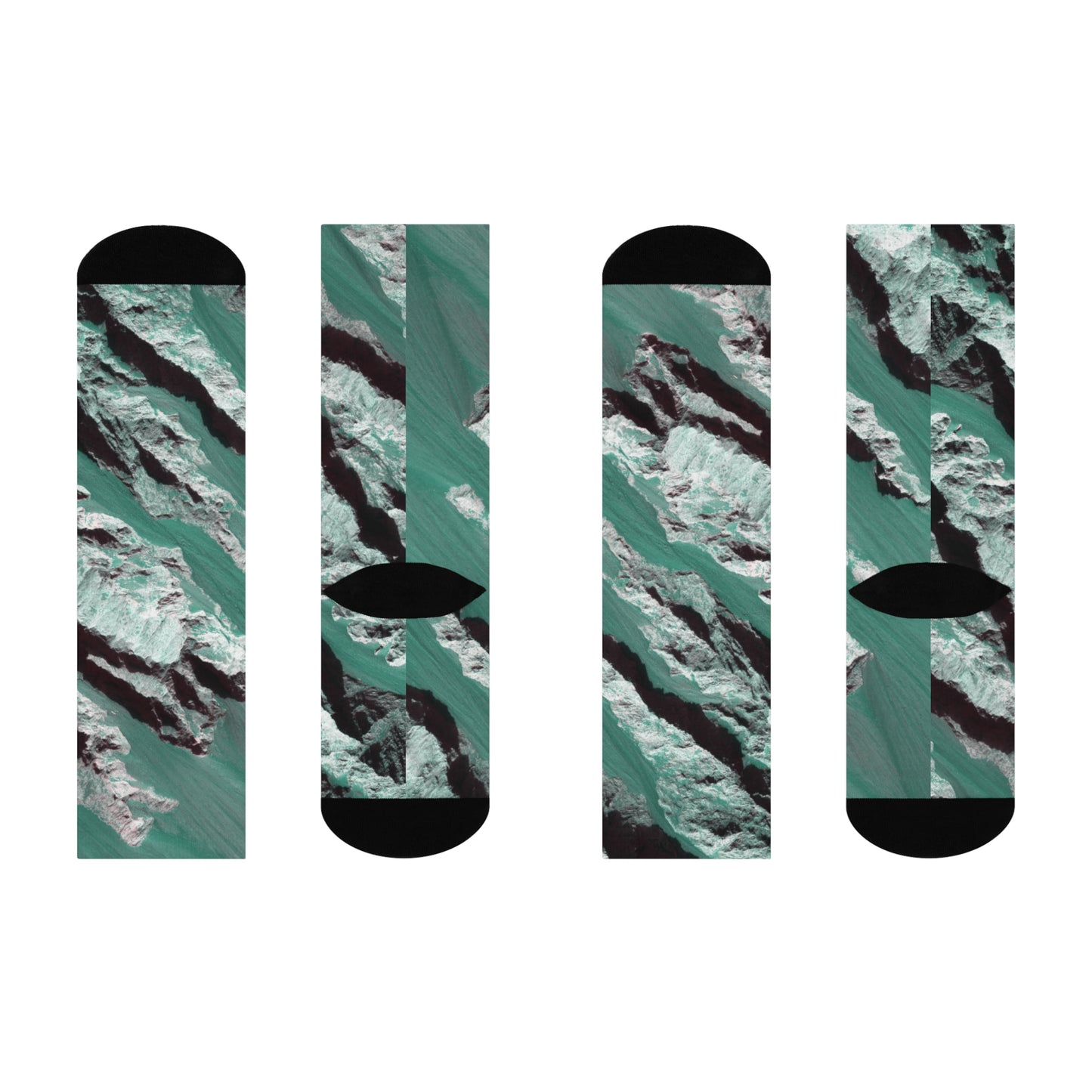 Cushioned Crew Socks | Mars Green Ridges