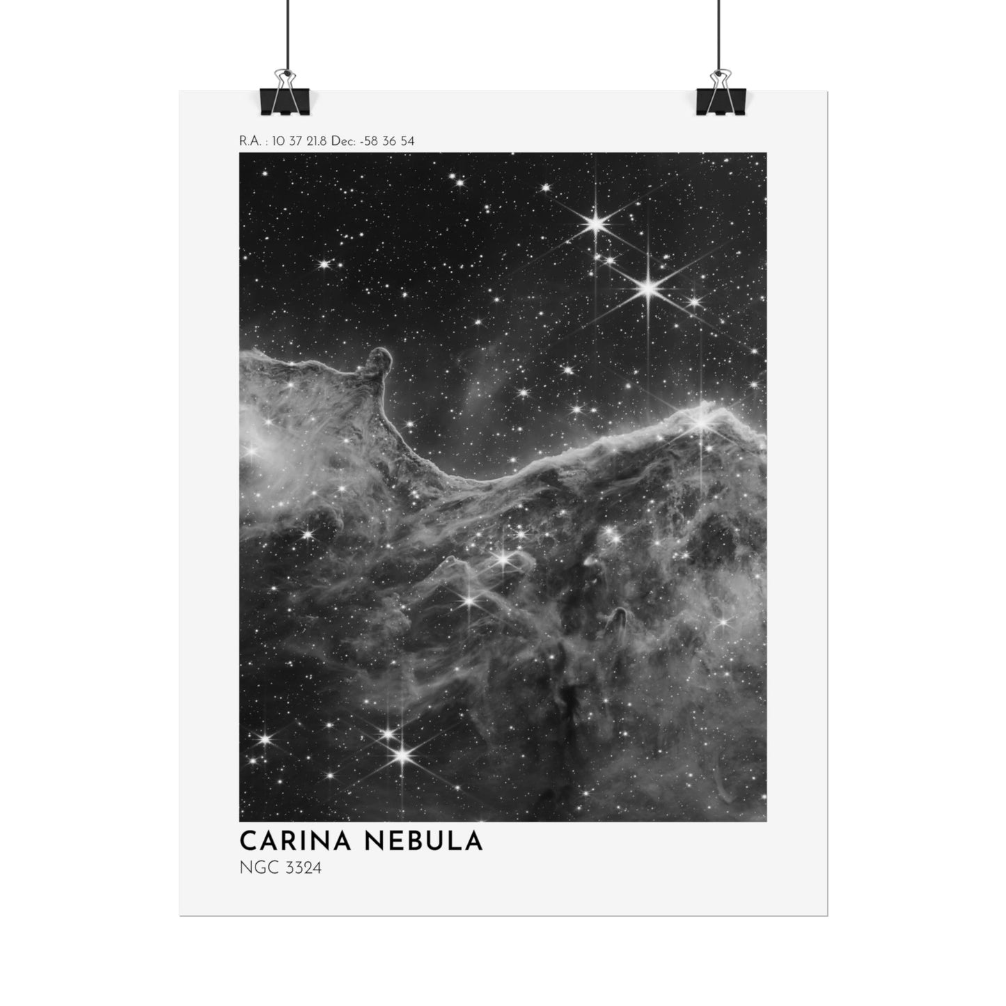 B/W Carina Nebula Rolled Poster