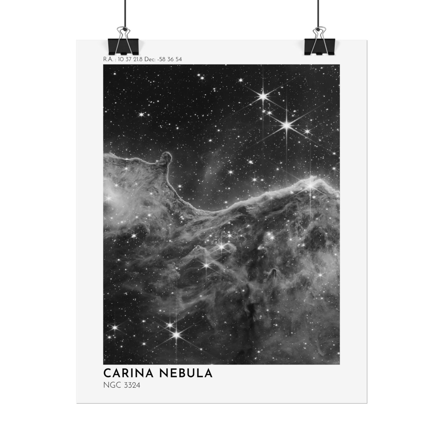 B/W Carina Nebula Rolled Poster