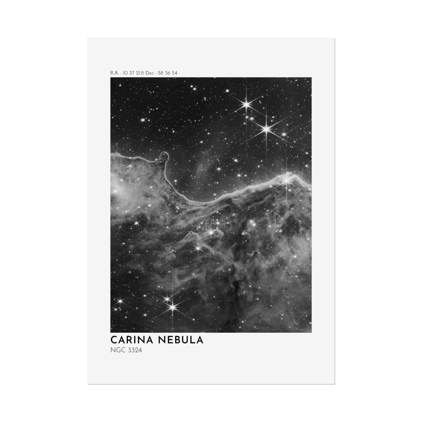 B/W Carina Nebula Rolled Poster