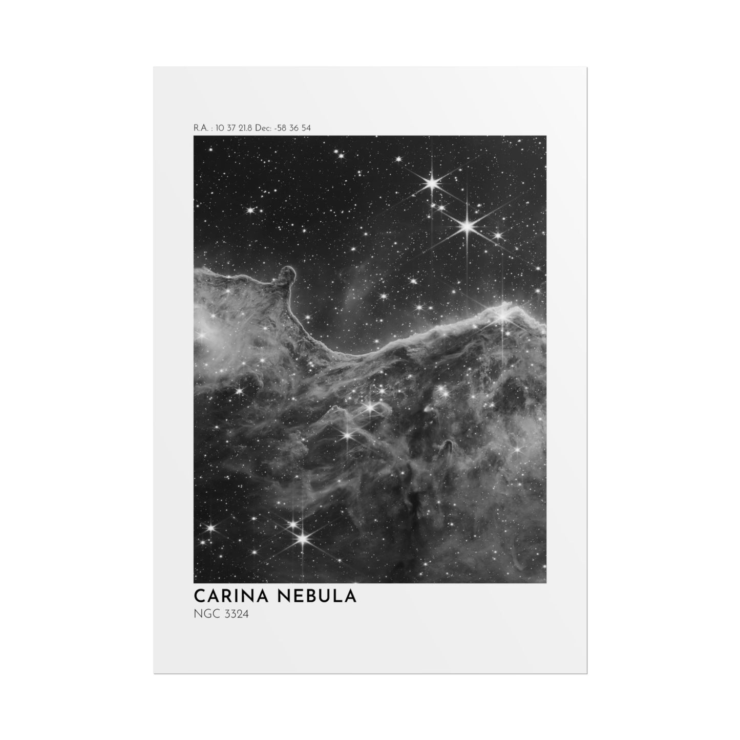 B/W Carina Nebula Rolled Poster