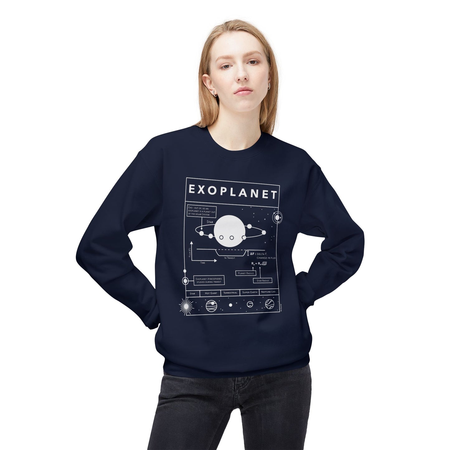 Exoplanet Graphic Crewneck Sweatshirt | Unisex Astronomy Apparel