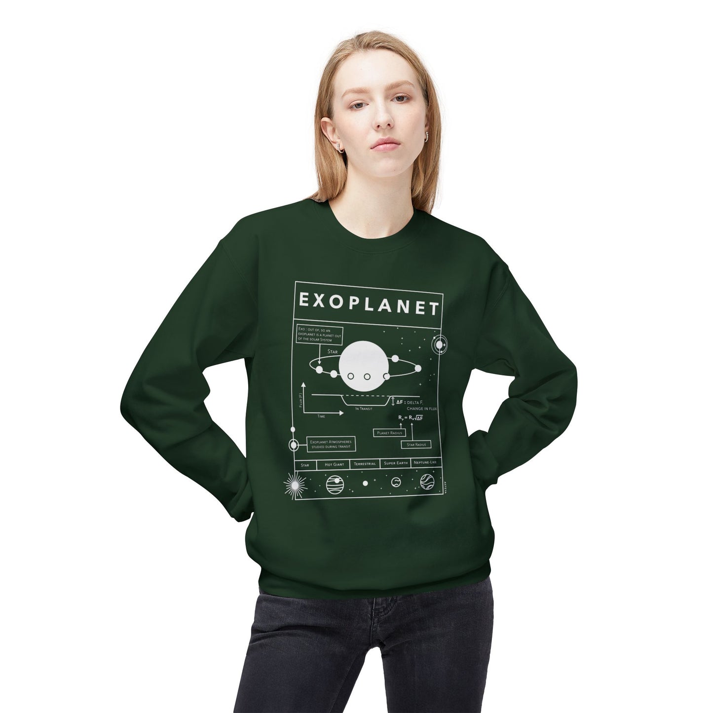 Exoplanet Graphic Crewneck Sweatshirt | Unisex Astronomy Apparel