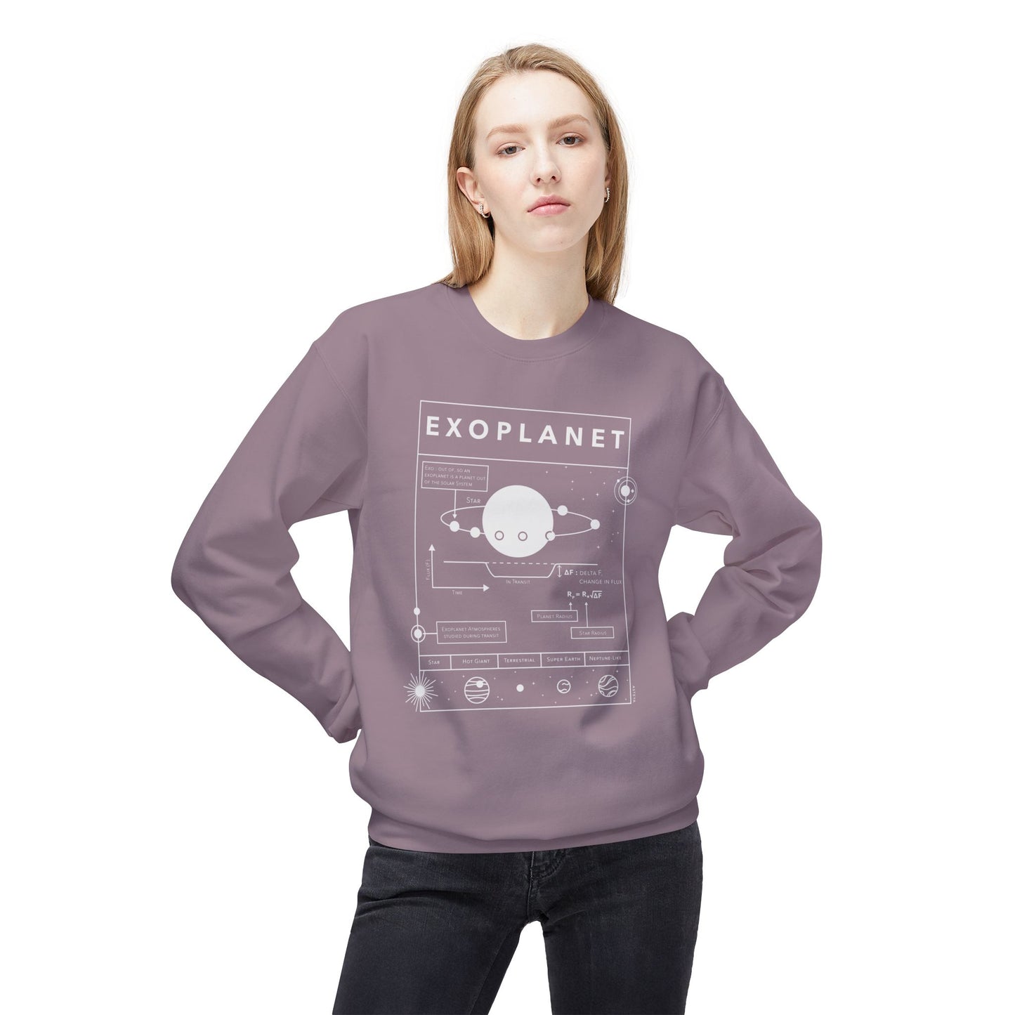 Exoplanet Graphic Crewneck Sweatshirt | Unisex Astronomy Apparel