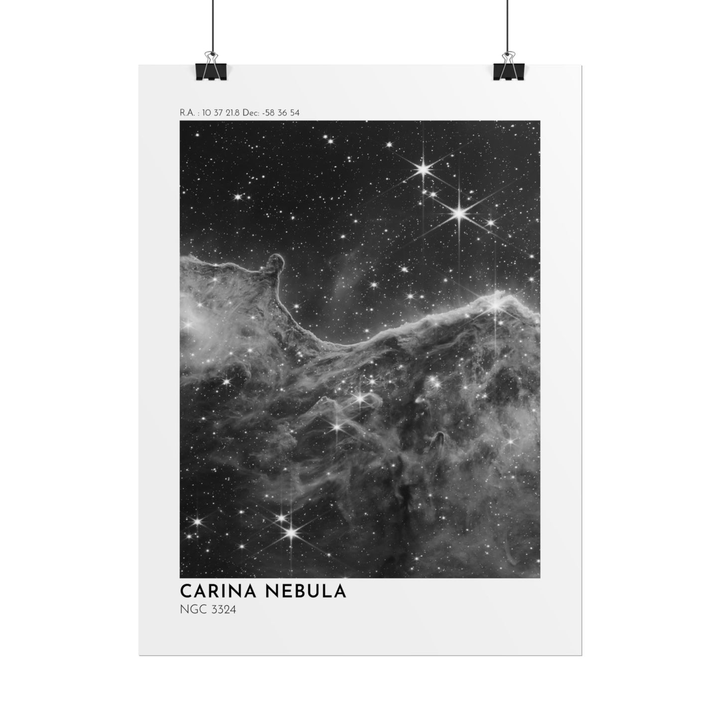 B/W Carina Nebula Rolled Poster
