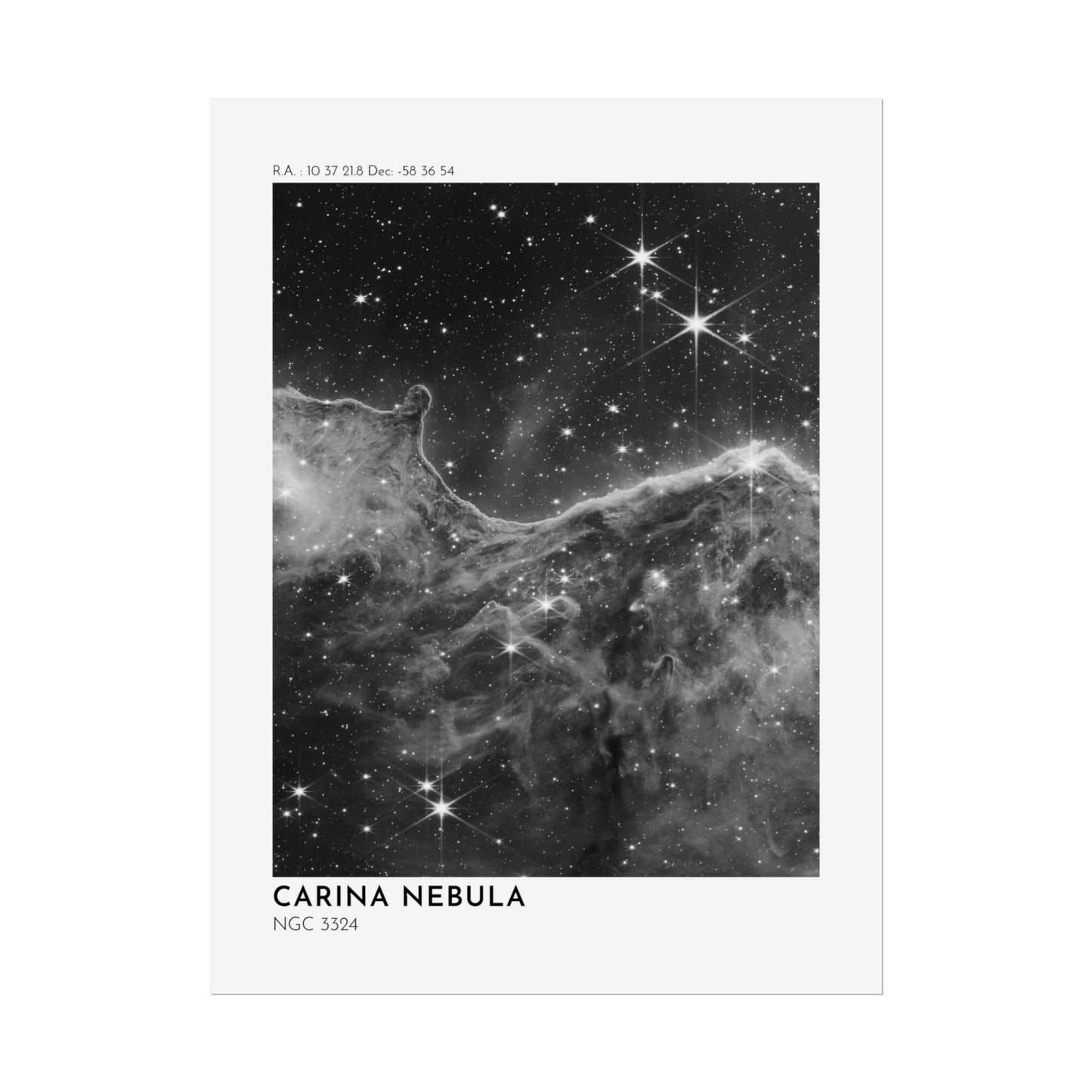 B/W Carina Nebula Rolled Poster