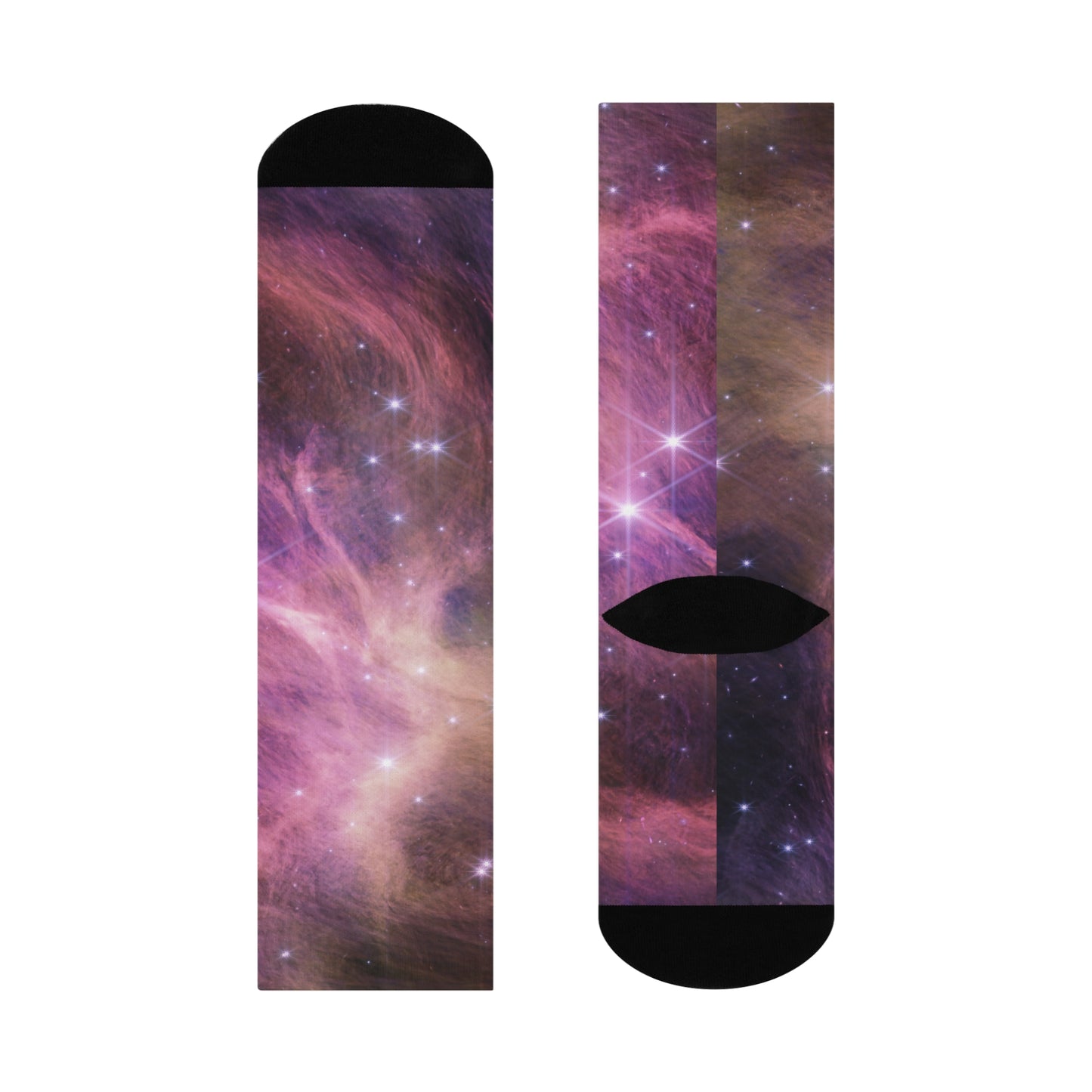 Galaxy-Themed Cushioned Crew Socks | Cozy Space Socks | Unique Gift for Astronomers | Soft Snoozing Socks | Trendy Everyday Wear