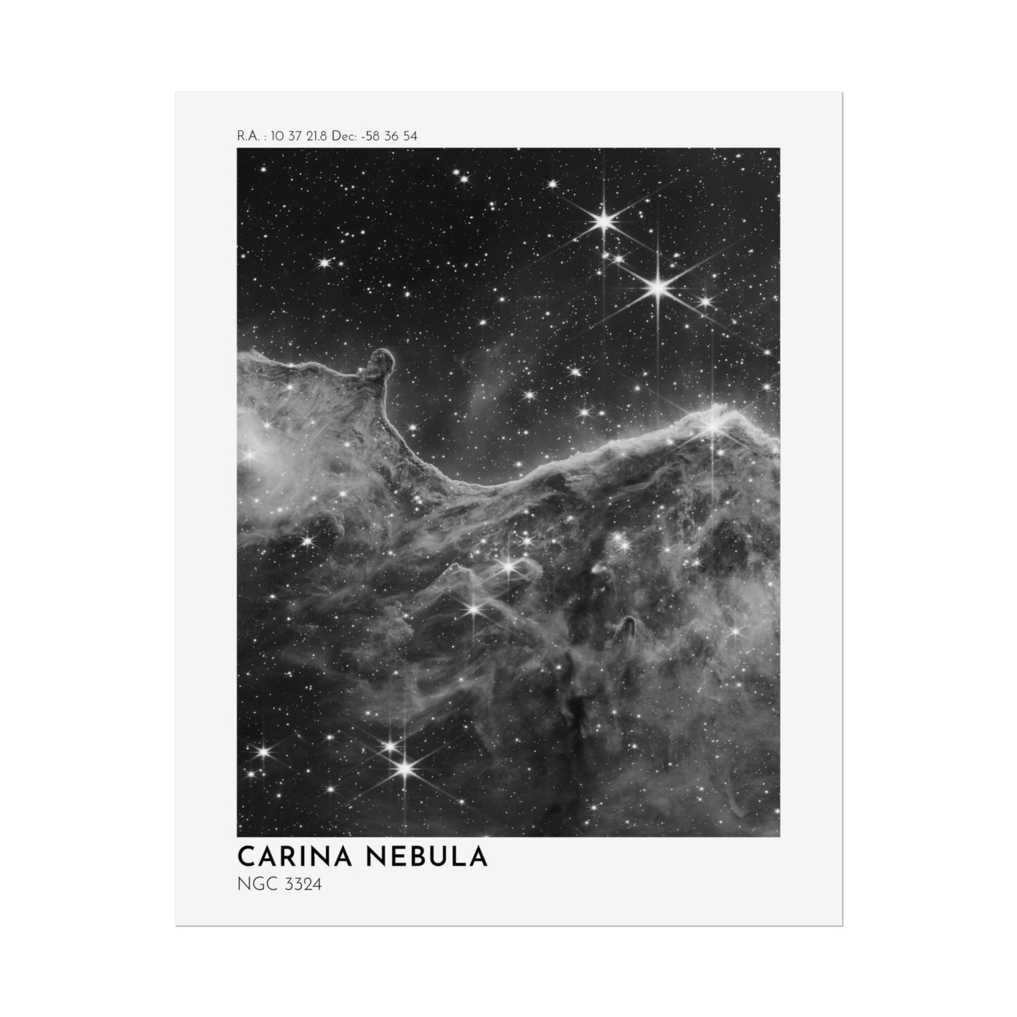 B/W Carina Nebula Rolled Poster