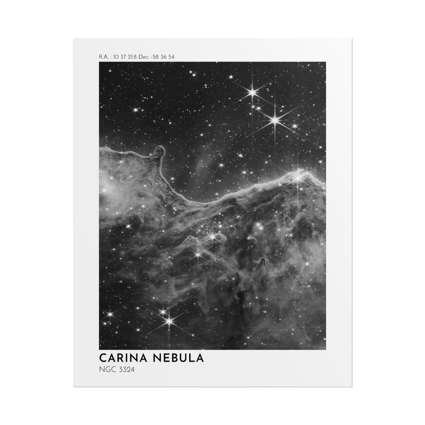 B/W Carina Nebula Rolled Poster