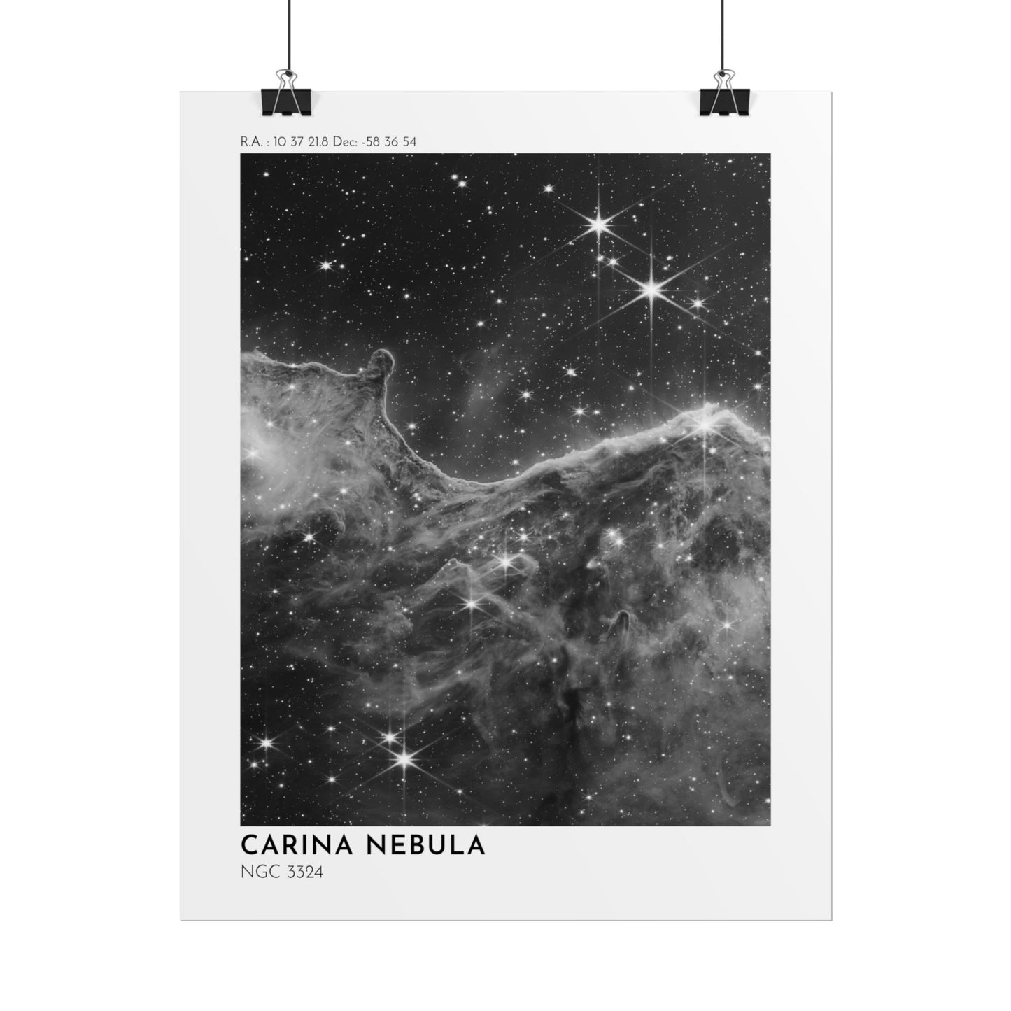 B/W Carina Nebula Rolled Poster