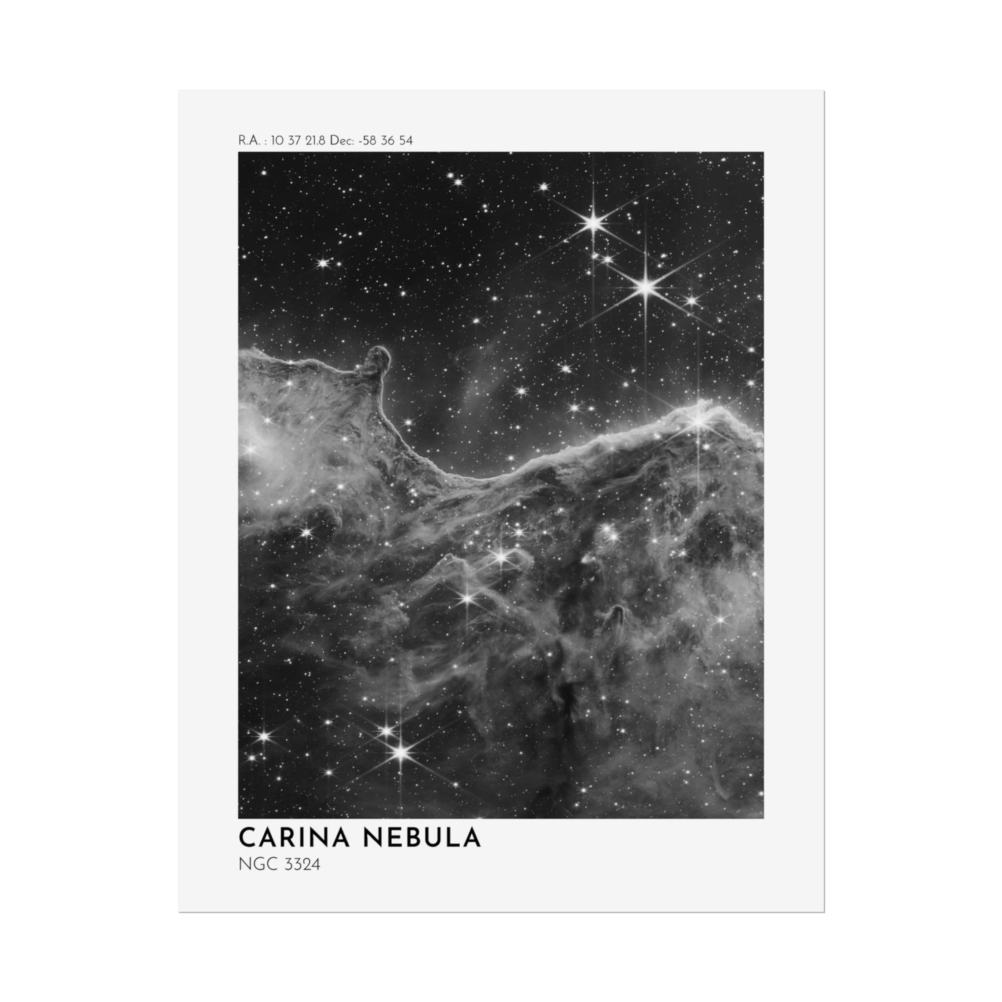 B/W Carina Nebula Rolled Poster