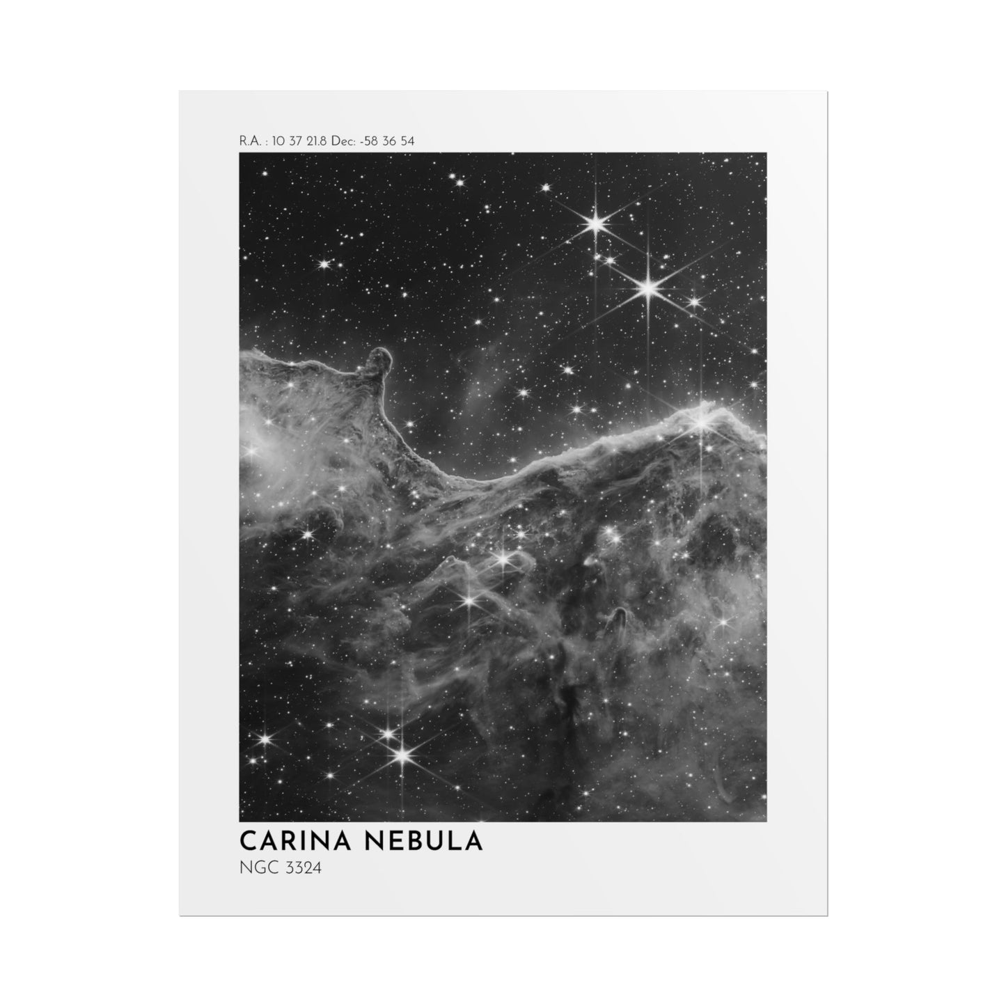 B/W Carina Nebula Rolled Poster
