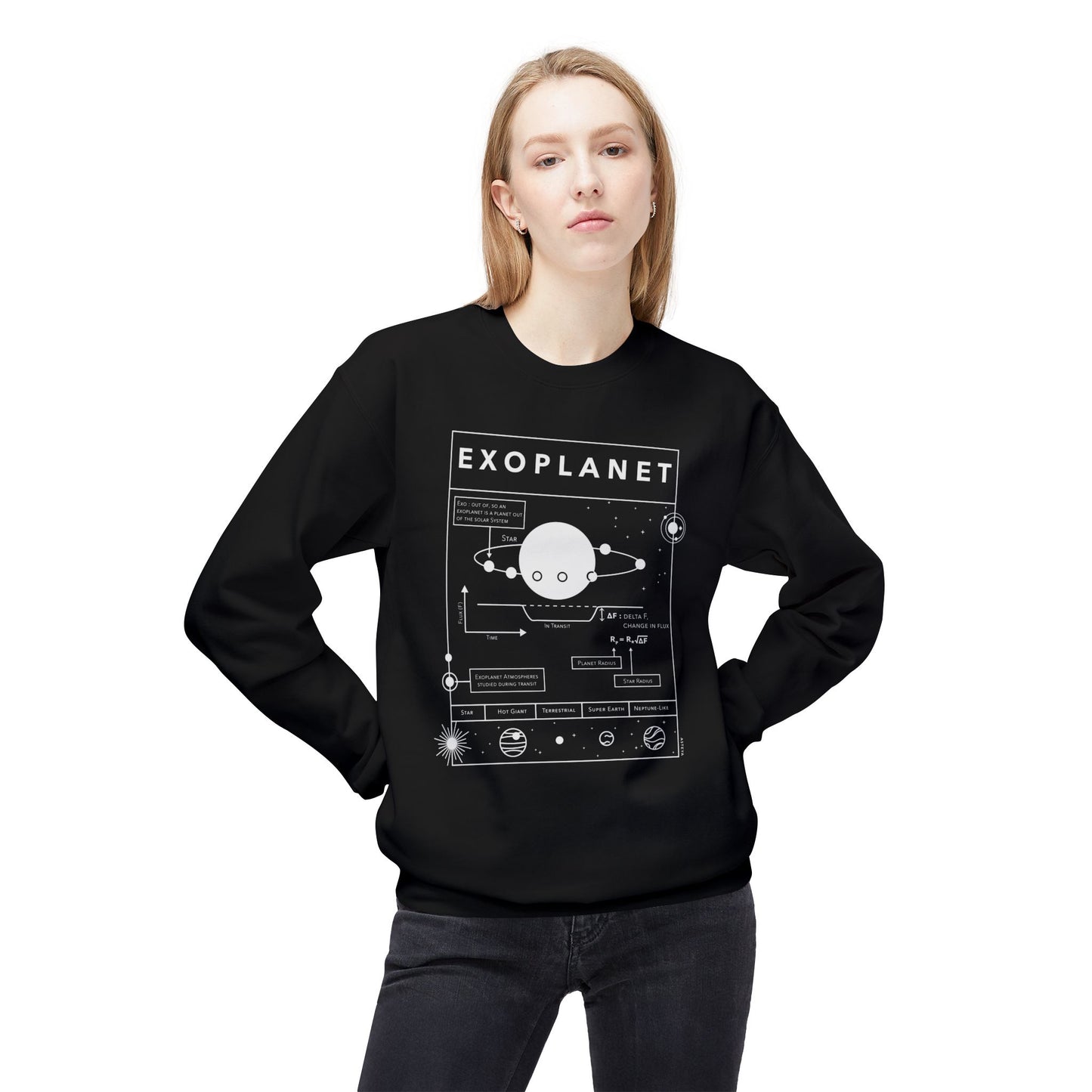 Exoplanet Graphic Crewneck Sweatshirt | Unisex Astronomy Apparel