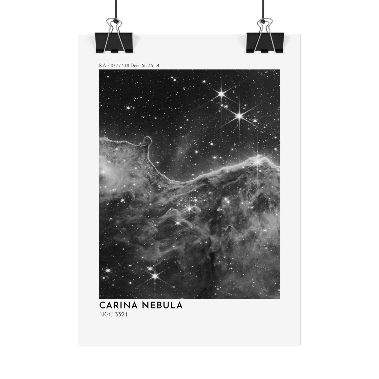 B/W Carina Nebula Rolled Poster