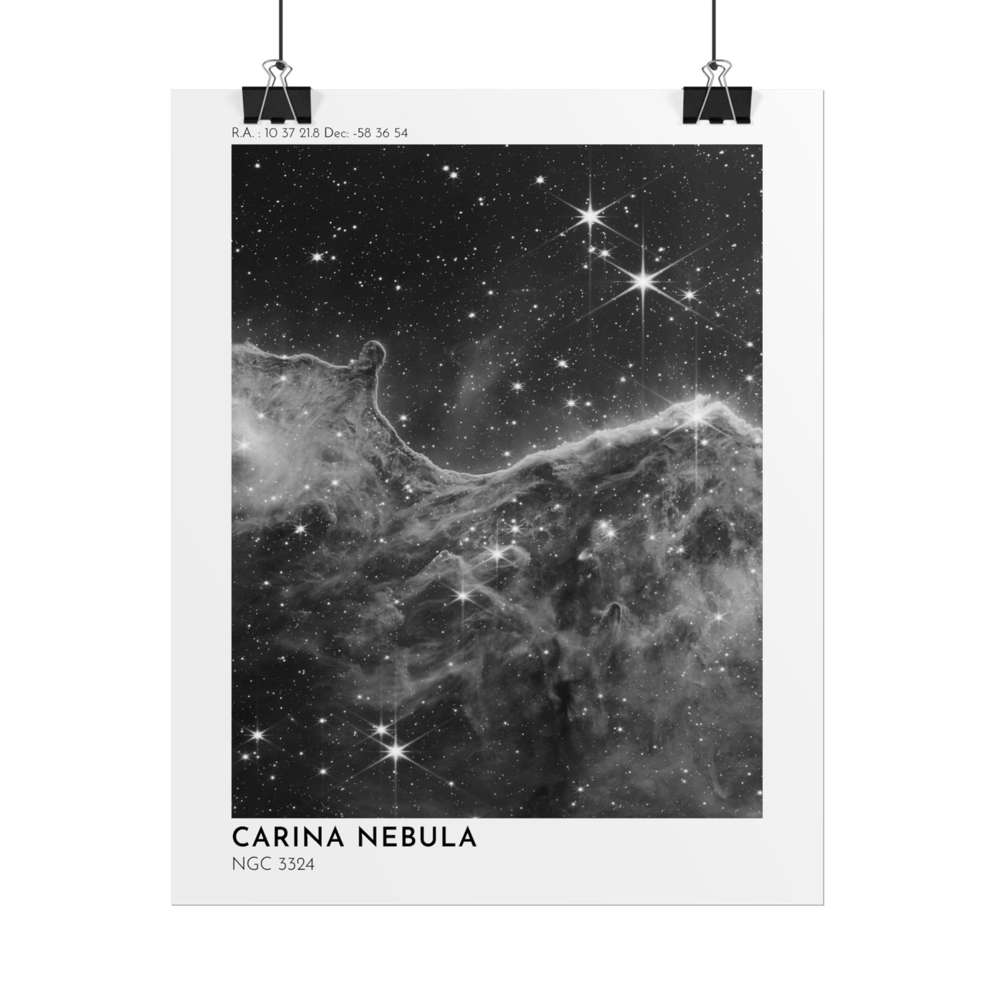 B/W Carina Nebula Rolled Poster
